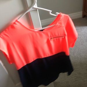 pink as blue flowing top